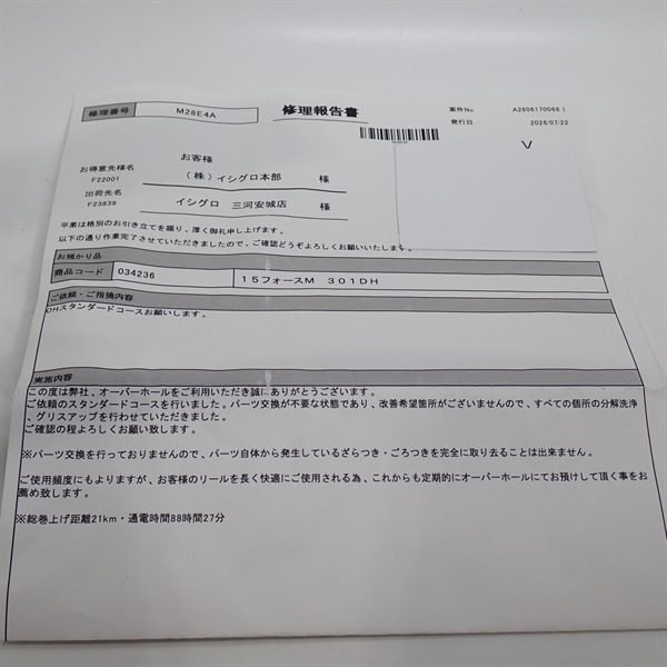 １５フォースマスター３０１ＤＨ